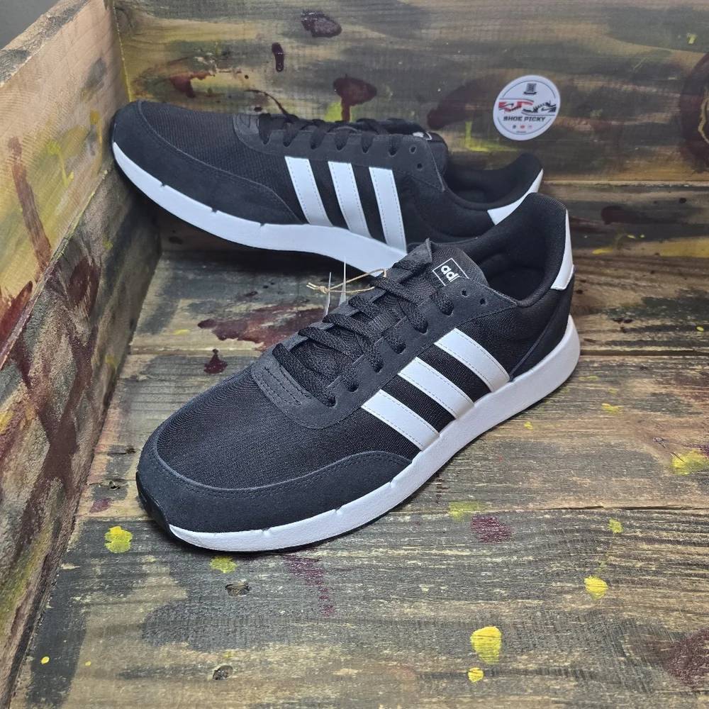 Adidas Run 60s‎ 2.0 Black White Trainers Shoes New Size 11 FZ0961